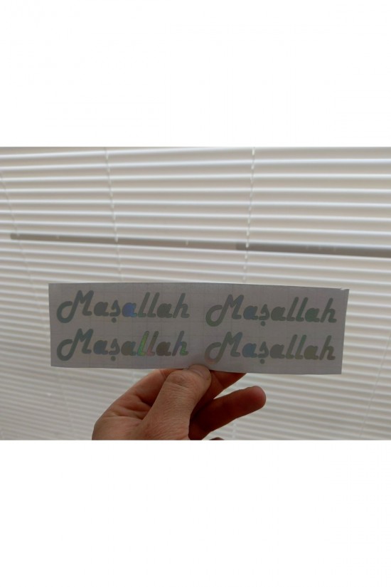 MAŞALLAH 10X2CM 4 ADET YAPIŞTIRMA YAZI HOLOGRAMM