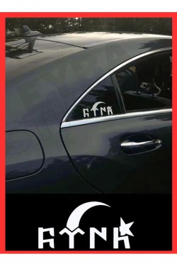 Kelebek Cam Türk Yazısı Sticker