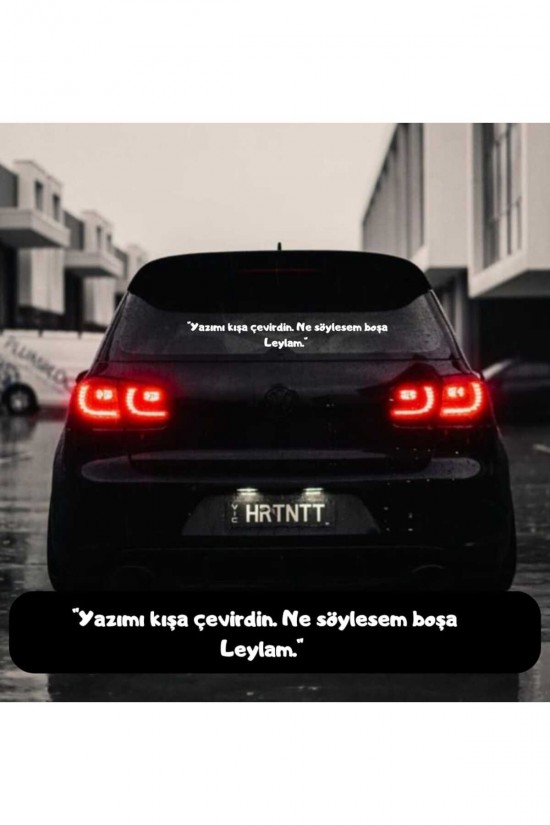 "Yazımı kışa çevirdin. Ne söylesem boşa Leylam." Araç arkası yazıneşet ertaş sticker