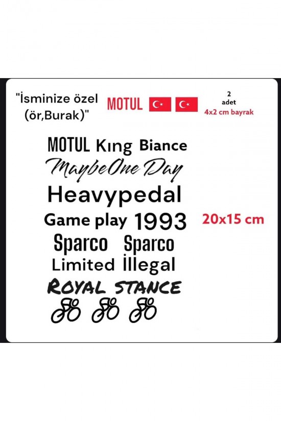 Bisiklet aksesuarları sticker set