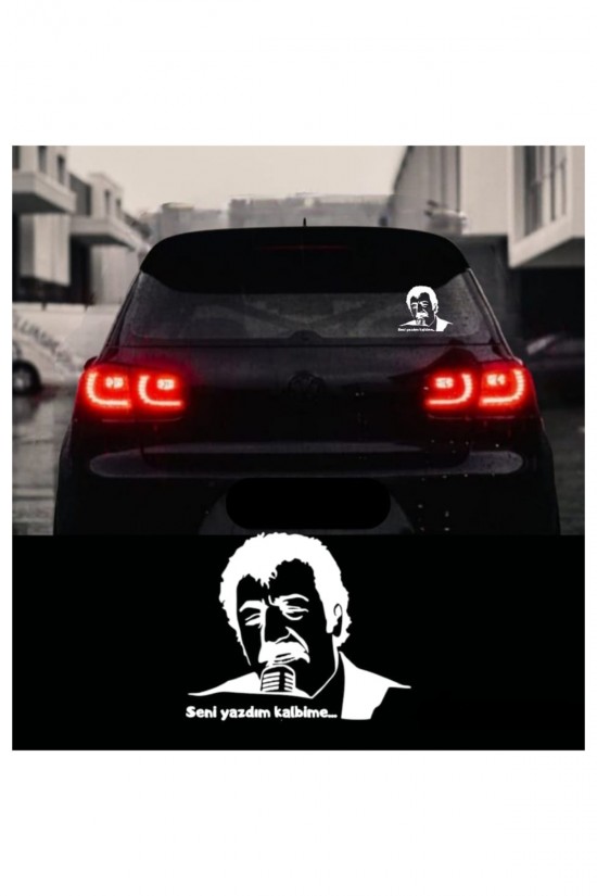 Seni yazdım kalbime (beyaz) Müslüm Gürses sticker araç arkası yazı