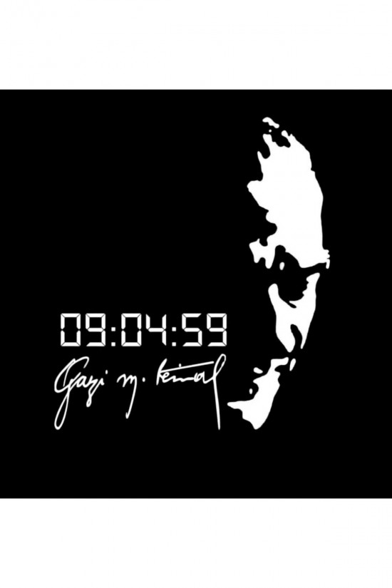 Atatürk silüetli saat sticker bayrak araç arkası traktör