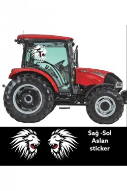 Kırmızı dilli aslan sticker 40x40 cm traktör kamyon tır case tümosan massey Erkunt traktör