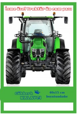Traktör taçlı özel isim ön cam sticker case tümosan massey erkunt kamyon tır