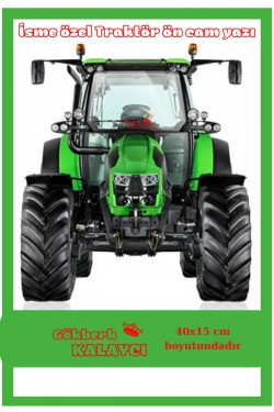 Traktör taçlı özel isim ön cam sticker case tümosan massey erkunt kamyon tır