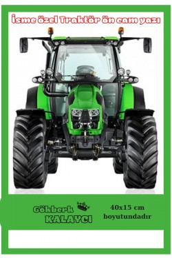 Traktör taçlı özel isim ön cam sticker case tümosan massey erkunt kamyon tır