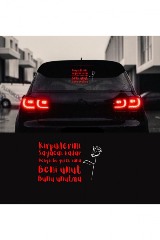 Kirpiklerini sayacak kadar deliydi bu yürek sana beni unut bunu unutma araç arkası yazı