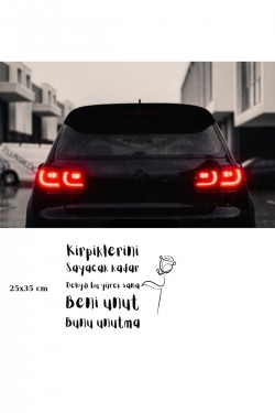 Kirpiklerini sayacak kadar deliydi bu yürek sana beni unut bunu unutma araç arkası yazı