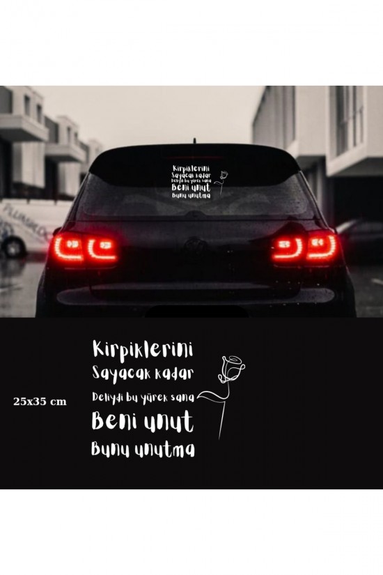 Kirpiklerini sayacak kadar deliydi bu yürek sana beni unut bunu unutma araç arkası yazı