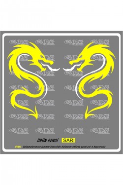 Kırmızı dilli ejderha sticker 50x35 Sağ-Sol case tümosan massey erkunt