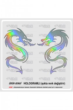 Kırmızı dilli ejderha sticker 50x35 Sağ-Sol case tümosan massey erkunt