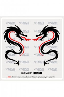 Kırmızı dilli ejderha sticker 50x35 Sağ-Sol case tümosan massey erkunt