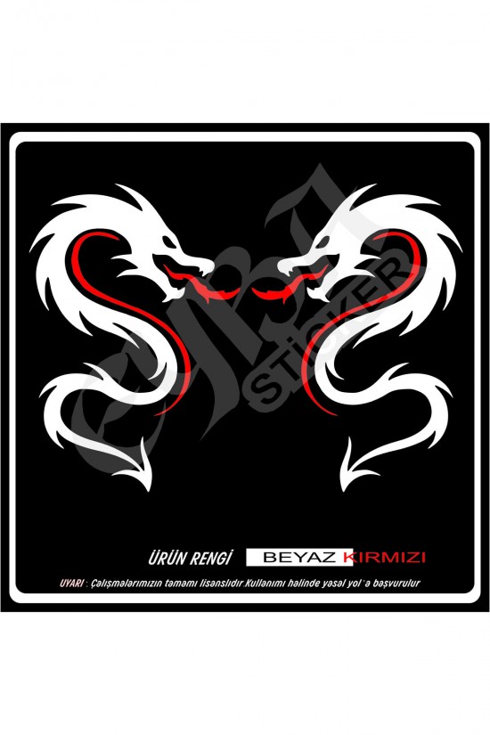 Kırmızı dilli ejderha sticker 50x35 Sağ-Sol case tümosan massey erkunt Kırmızı dilli ejderha sticker 50x35 Sağ-Sol case tümosan massey erkunt