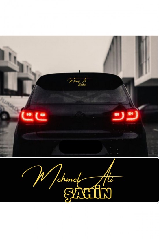 İsim soyisim sticker yazı 40x15 ad soyad ve isteğe özelcam yazı modeli tasarımı