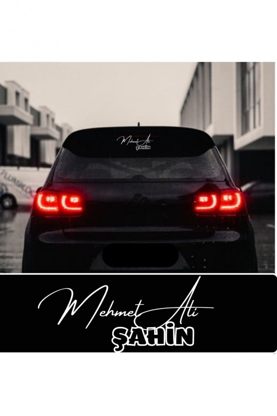 İsim soyisim sticker yazı 40x15 ad soyad ve isteğe özelcam yazı modeli tasarımı