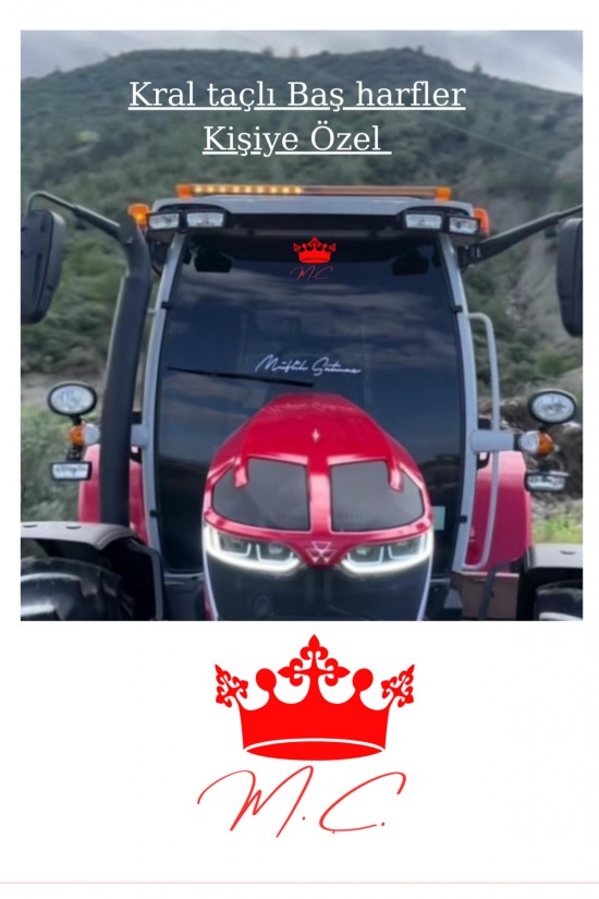 Taçlı isim baş harfleri 25x25 özel yazı traktör Erkunt sticker case tümosan massey Taçlı isim baş harfleri 25x25 özel yazı traktör Erkunt sticker case tümosan massey