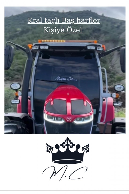 Taçlı isim baş harfleri 25x25 özel yazı traktör Erkunt sticker case tümosan massey Taçlı isim baş harfleri 25x25 özel yazı traktör Erkunt sticker case tümosan massey