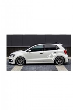 Araç Yanı Modifiye Kurt Kafası Sticker Yapışkan Golf Polo Opel Honda Bmw