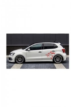 Araç Yanı Modifiye Kurt Kafası Sticker Yapışkan Golf Polo Opel Honda Bmw