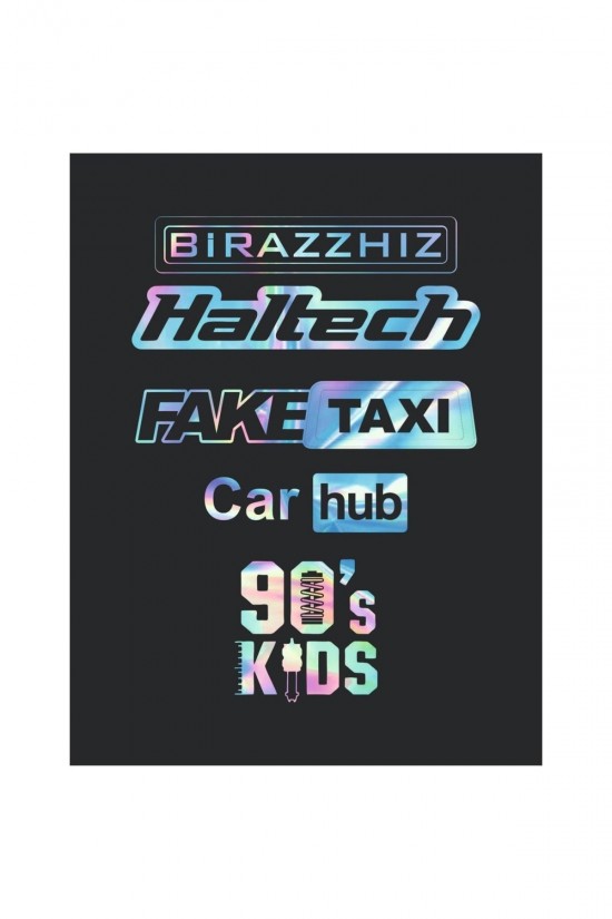 Biraz Hız Fake Taxi Haltech 90S Kids Oto Hologram Sticker 25x35