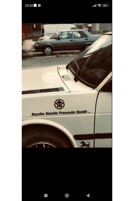 Hayaller güzelde prensesler dandik ...sadece yazı Araç arkası yazı sticker traktör araba