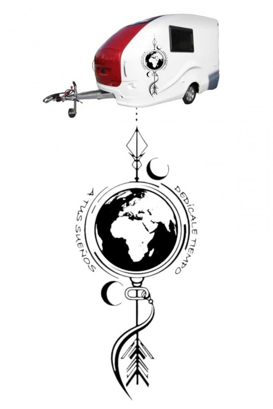 Pusula dünya sticker kamp karavan araba araç Doğan