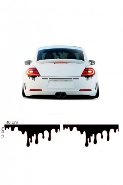 Araba Sticker Kan Akıntısı Siyah 2 Adet