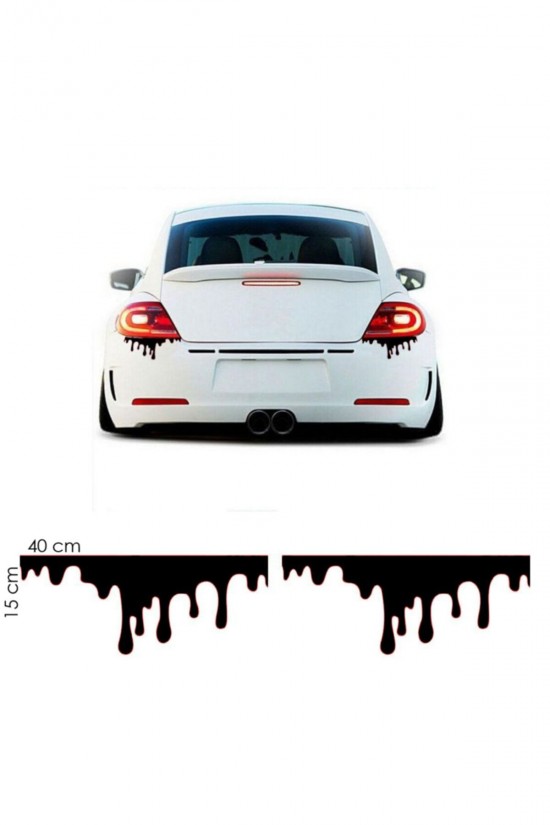Araba Sticker Kan Akıntısı Siyah 2 Adet Araba Sticker Kan Akıntısı Siyah 2 Adet