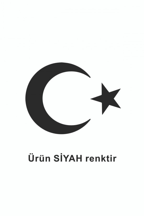 Siyah Renk Türk Bayrağı Sticker Ay Yıldız Araba Oto Sticker 30 Cm X 22 Cm