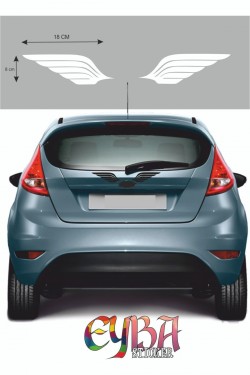 2 Adet Kanat Sticker, Oto Sticker- Araba Sticker- Oto Sticker - 36x8cm