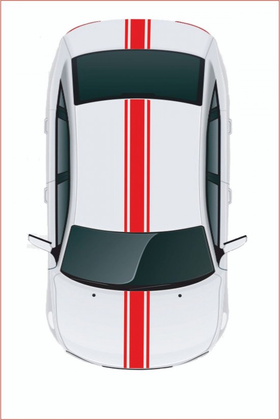 Çift Şerit Oto Sticker 3 Lü Set - Araba Sticker - Oto Sticker - 120x20cm (2adet), 100x20cm (1 Adet)