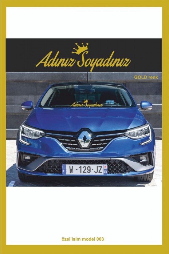Isme Özel Yeni Trend 003 Ön Cam Yazısı - Oto Sticker - Karavan Sticker -