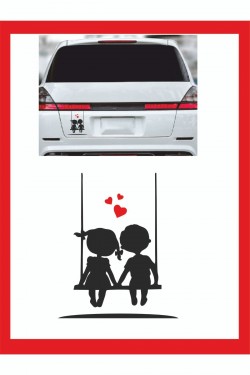 Salıncakta Sallanan Çocuklar Sticker - Oto Sticker - 18*15cm Salıncakta Sallanan Çocuklar Sticker - Oto Sticker - 18*15cm
