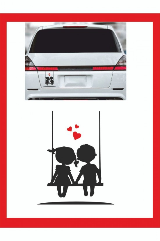 Salıncakta Sallanan Çocuklar Sticker - Oto Sticker - 18*15cm Salıncakta Sallanan Çocuklar Sticker - Oto Sticker - 18*15cm