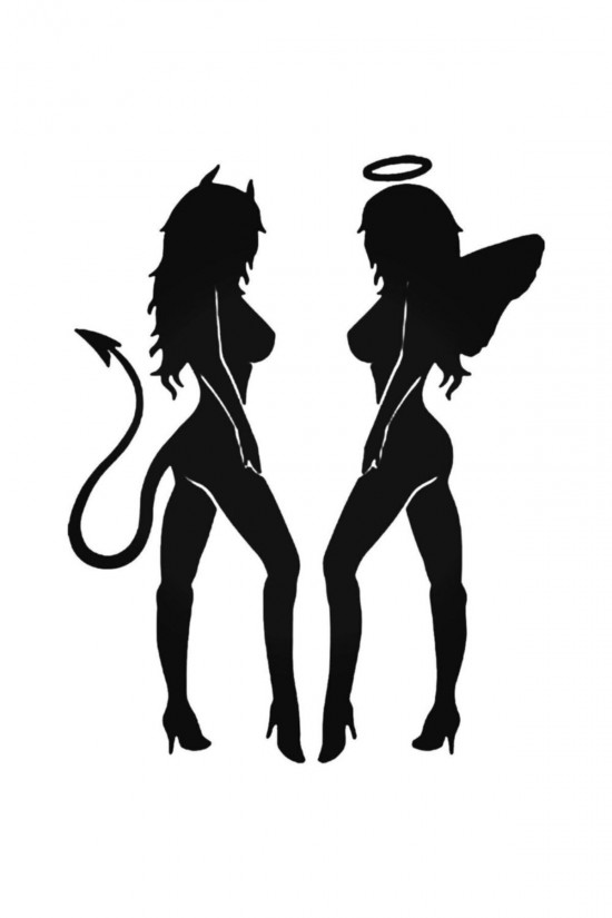 Angel Devil Style 4 Sticker Araba Oto Arma Duvar Çıkartma 20 cm