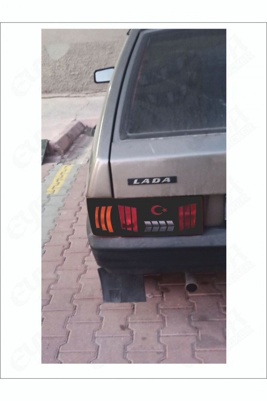 Lada Samara Stop Farı Led Görünümlü Folyo Sticker Kaplama Orjinal Çizim-birebir Uyumlu