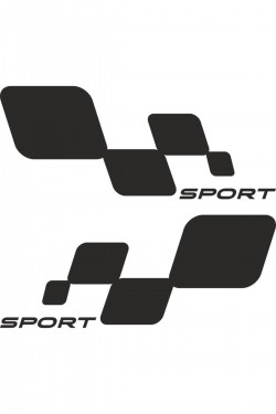 - 2 Adet Sağ Ve Sol Sport Yazısı Sticker, Race Sticker Siyah 30x16 Cm - S0031