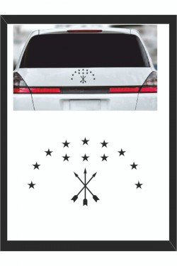 Adige Çerkez Bayrak Sembolü Araba Sticker 33x20cm - Oto Sticker