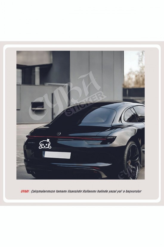 sevimli köpek sticker 18x16cm - Oto sticker - çıkartma