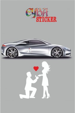 18x15 Cm Kalpli Teklif Sevgili Oto Sticker -araba Sticker - Duvar Sticker