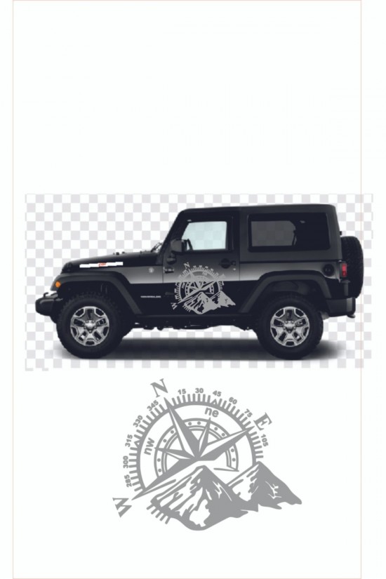 Pusula Dağ Off Road Araba Sticker, 50 X 40 Cm Siyah Oto Sticker Pusula Dağ Off Road Araba Sticker, 50 X 40 Cm Siyah Oto Sticker