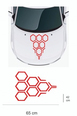 Sticker 65x42 Cm - Yeni Trend - Bal Peteği Kaput Oto Sticker - Araba Çıkartma