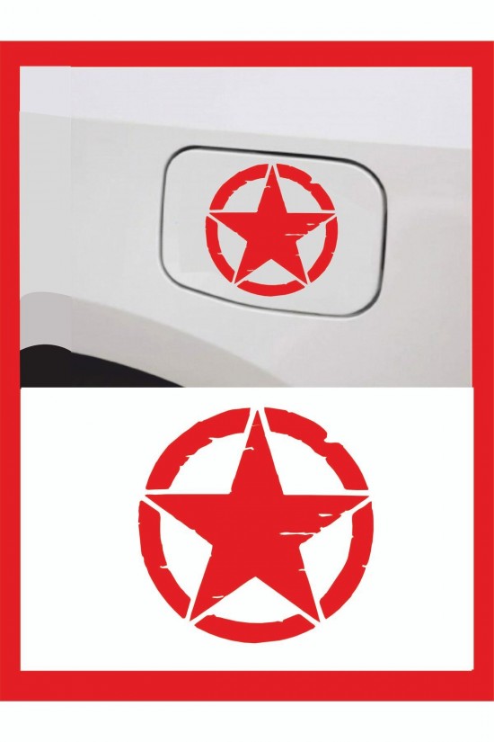 Askeri Yıldız Benzin Kapağı - Oto Cam - Oto Sticker 13*13cm