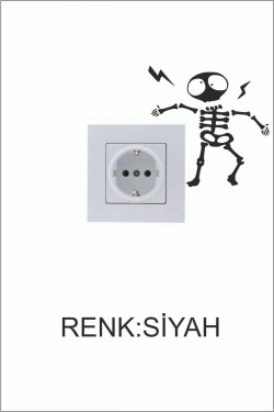 Priz Iskelet Sticker E-05 10x10cm - Duvar Dekorasyon