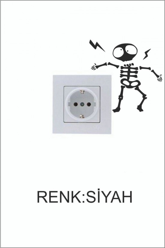 Priz Iskelet Sticker E-05 10x10cm - Duvar Dekorasyon