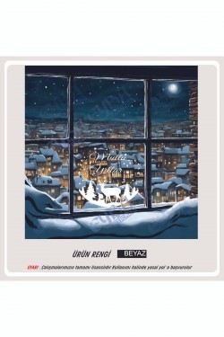 mutlu yıllar geyikler yılbaşı sticker - yapıştırma - etiket - karavan - araç sticker