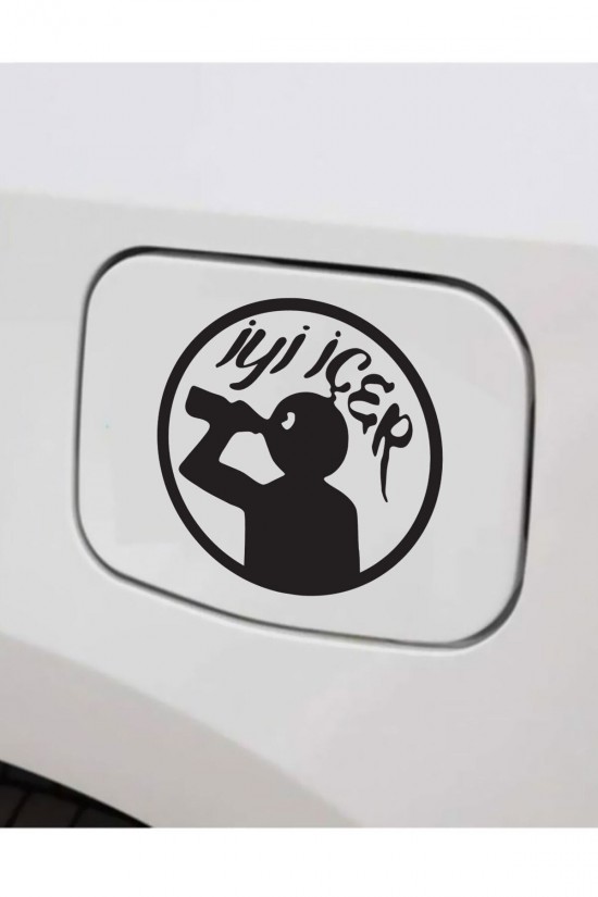 İyi İçer Komik Depo Kapağı Sticker 11x11 cm