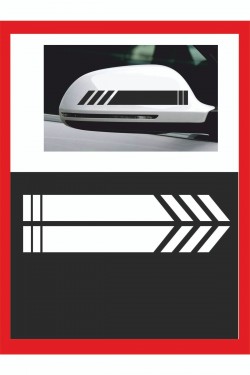 Araba Aynası Için Şerit Sticker - Oto Sticker - Araba Sticker - 20cm X 2,5 Cm 2 Adet