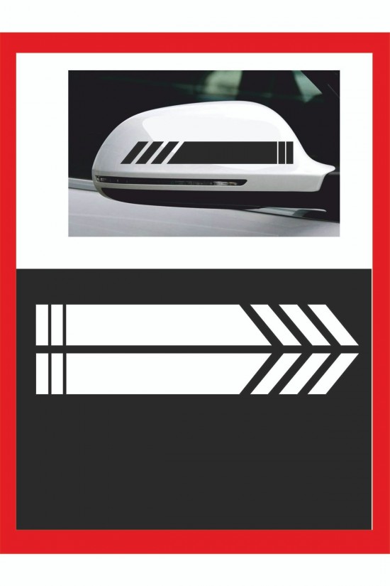 Araba Aynası Için Şerit Sticker - Oto Sticker - Araba Sticker - 20cm X 2,5 Cm 2 Adet