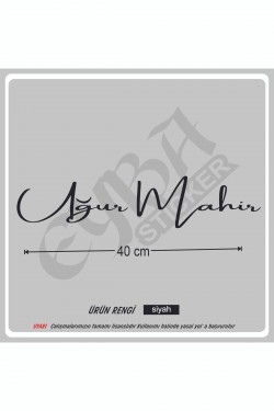 Isim Imza ön cam yazı büyük boy 40x12 Cm 1 Adet Araba Sticker-karavan